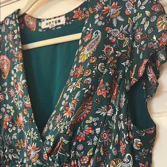 Boden Green Floral Midi Dress - Picture 6 of 11